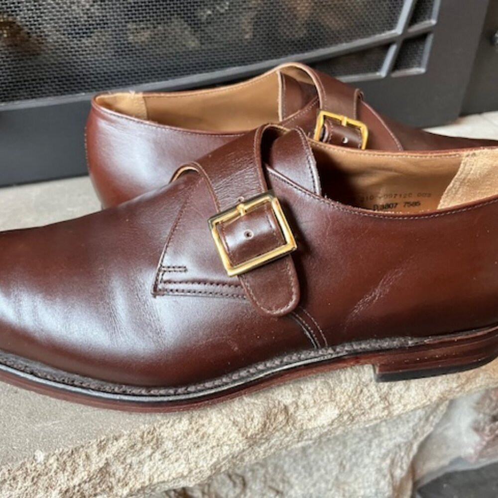 Polo Ralph Lauren Brown Leather Single Monkstrap Shoe Size 12D - Picture 6 of 7